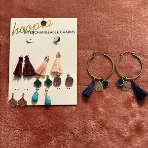Interchangeable Charm Earrings Set - Multicolor